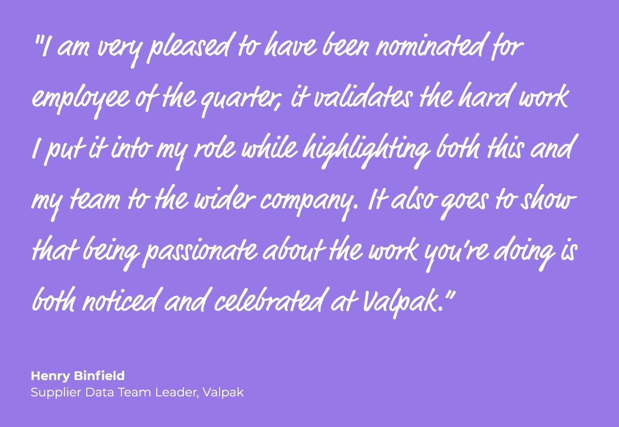 \“I am very pleased to have been nominated for employee of the quarter, it validates the hard work I put it into my r...