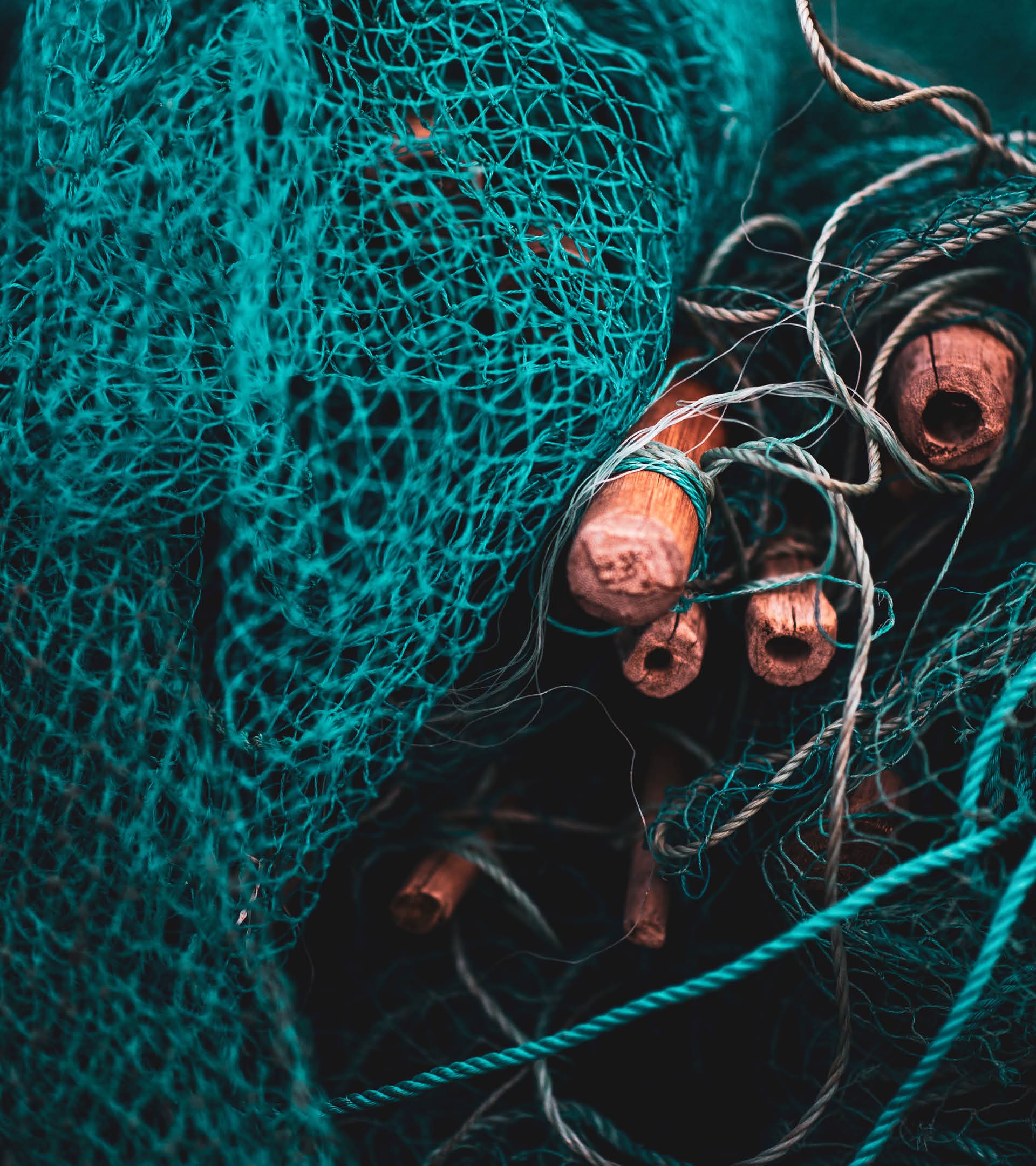 A fishing net is a net used for fishing. Nets are devices made from fibers woven in a grid-like structure. Some fishing nets are also called fish traps, for example fyke nets.