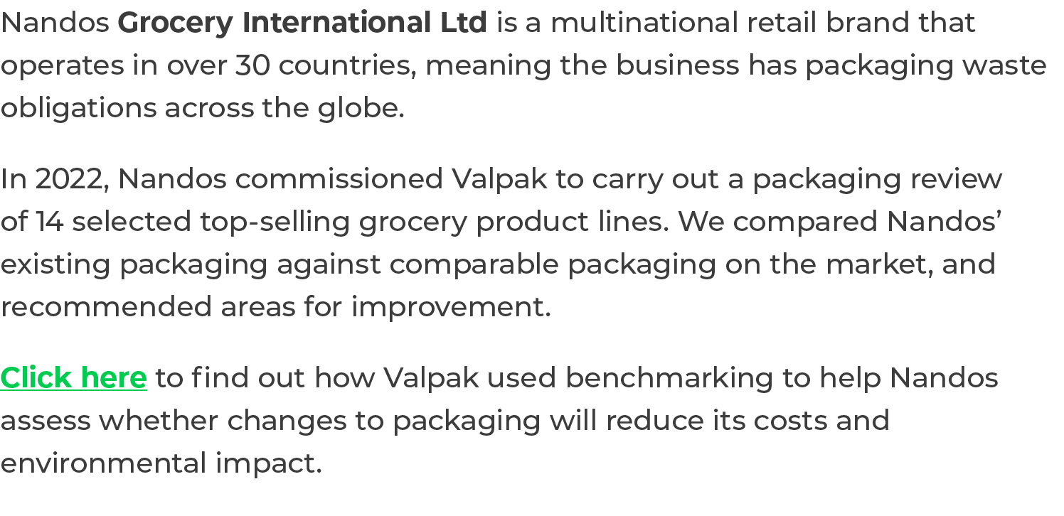 Nandos Grocery International Ltd is a multinational retail brand that operates in over 30 countries, meaning the busi...