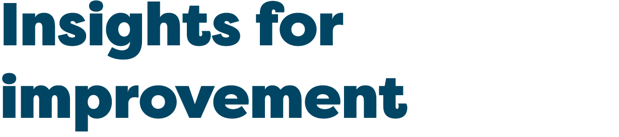 Insights for improvement