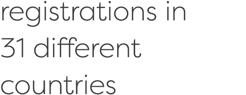 registrations in 31 different countries 