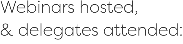 Webinars hosted, & delegates attended: